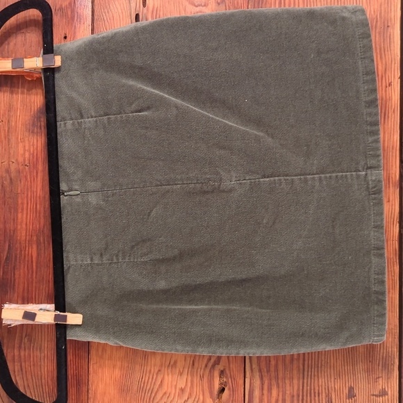 Forever 21 | Velveteen Olive Green Mini Skirt With Lace Up Design Size S - Picture 5 of 6